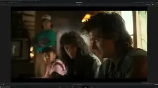 Screenshot of a Stranger Things reference frame depicting a warm, rustic interior with mixed lighting