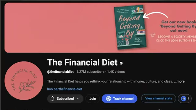 Screenshot of The Financial Diet YouTube channel, highlighted as a brand that leads a philosophy-driven movement beyond just finance topics.
