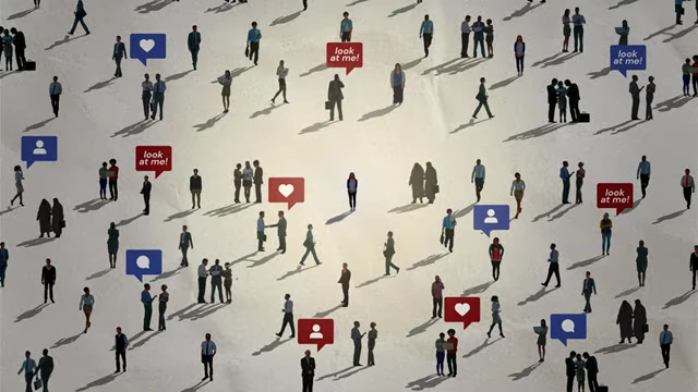 Illustration showing a crowd of people, with one individual highlighted, symbolizing genuine entrepreneurs who stand out in competitive markets.