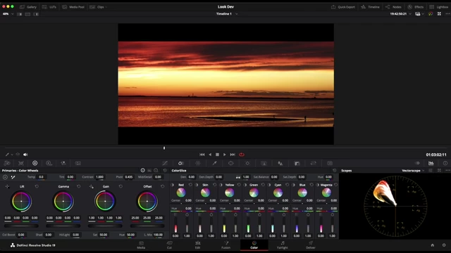 Overview of the DaVinci Resolve Color Slice interface