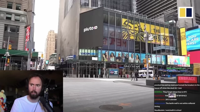 Empty Times Square in New York City during the 2020 COVID-19 pandemic