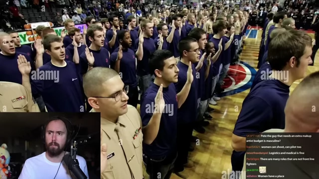 Military recruits taking the oath of enlistment at an NBA game