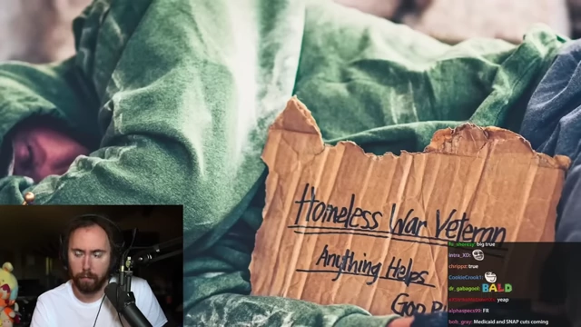 Homeless veteran's cardboard sign: "Homeless Veteran Any Help Appreciated"