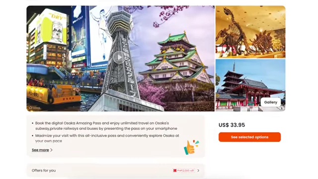 Osaka Amazing Pass Price for 2-Day Pass