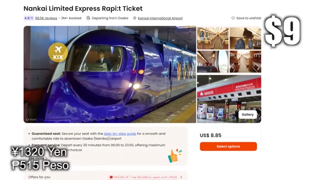 Nankai Limited Express Rapi:t Ticket Price