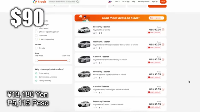 Private Transfer Cost from Kansai Airport
