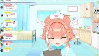 PillowDear dressed as a nurse, looking concerned.