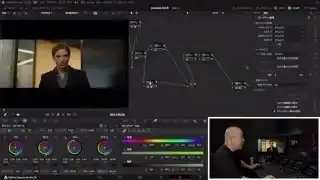 Node tree demonstrating color space conversion from DaVinci Wide Gamut Intermediate to Rec 709 for more precise skin keying.
