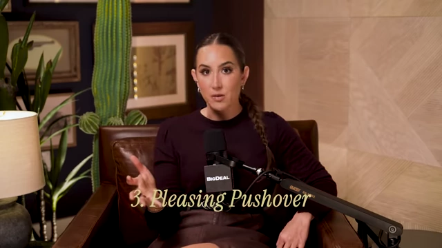 The speaker defines the third type of person a leader will encounter: the Pleasing Pushover.
