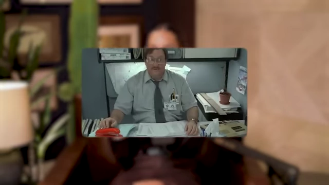 Milton Waddams from Office Space, shown with his red stapler, is referenced as an example of a pleasing pushover.