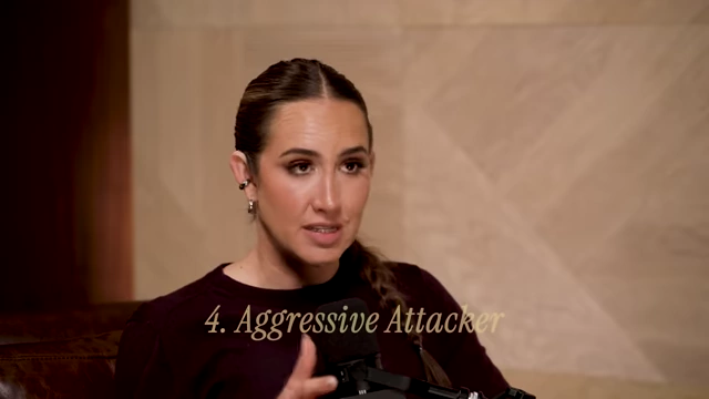 The speaker introduces the fourth type of person a leader will face: the Aggressive Attacker.
