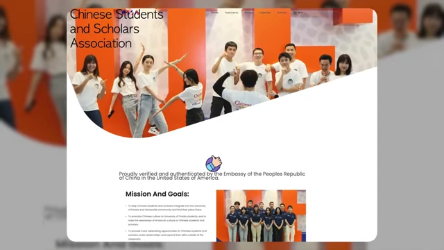 Website for the Chinese Students and Scholars Association (CSSA) on a U.S. campus