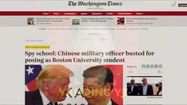 Headline reporting a Chinese military officer posing as a Boston University student