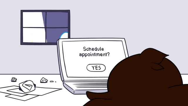 Jaiden struggling to schedule an appointment.