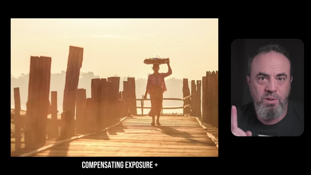 Increasing exposure compensation for a naturally bright scene
