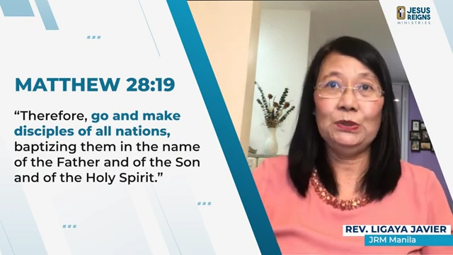 Matthew 28:19 text on screen