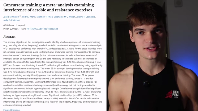 A scientific paper discussing concurrent training and the interference of aerobic and resistance exercises.