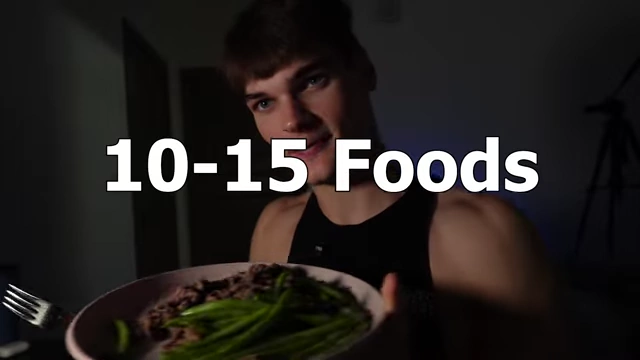 A text overlay indicating that 90% of eating comes from 10-15 foods, emphasizing consistency.