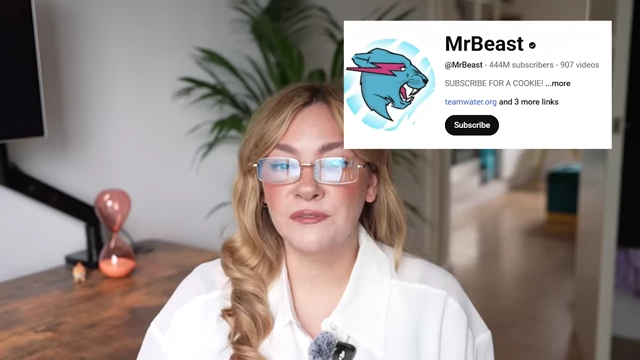 MrBeast's YouTube channel page is shown with his subscriber count and video information.
