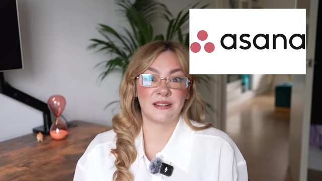 The Asana logo is displayed on the screen.