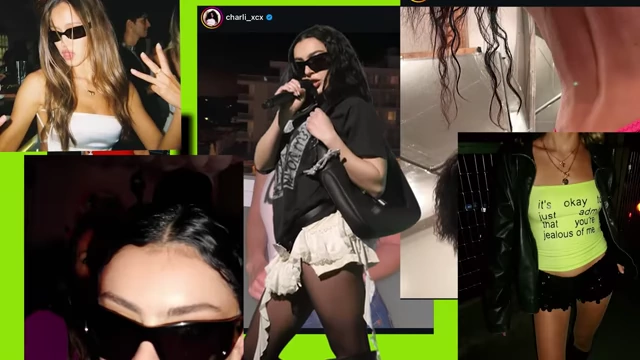 A collage of images featuring celebrities like Olivia Rodrigo and Charli XCX, showcasing different brand aesthetics.