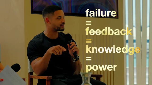 The equation illustrating how failure provides feedback, which leads to knowledge and ultimately power.