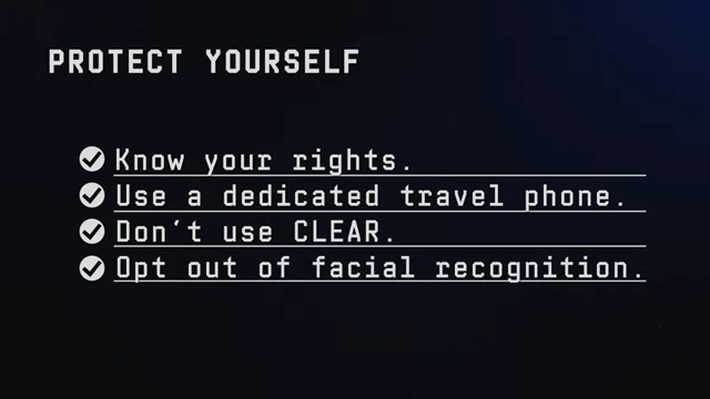 A list of actions travelers can take to protect their privacy at airports