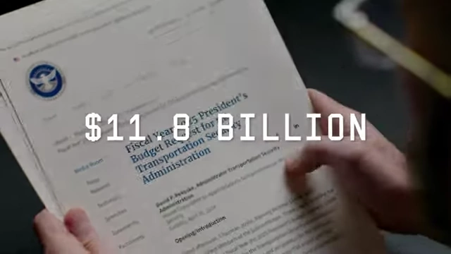 Screenshot of the TSA's fiscal year 2025 budget request for $11.8 billion
