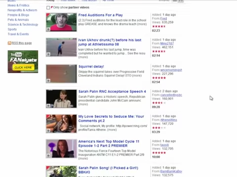 A screenshot of an old YouTube "Spotlight" page from 2008, used as a historical reference for the new YouTube Hype feature's community-driven ranking concept.