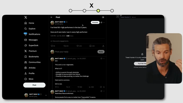 An X (formerly Twitter) thread showcasing the "8 Rare Traits I See In Every High Performer" content, which garnered 1.8 million views