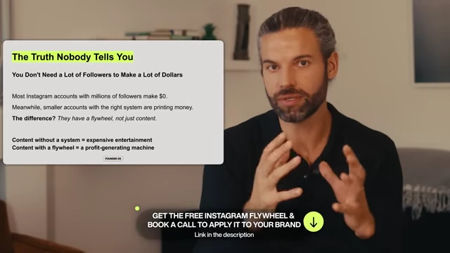 Text slide titled "The Truth Nobody Tells You" stating that content without a system is expensive entertainment, while content with a flywheel is a profit-generating machine