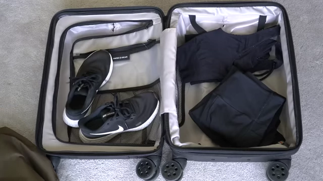 Exercise clothing and shoes packed, but ultimately unused due to extensive daily walking