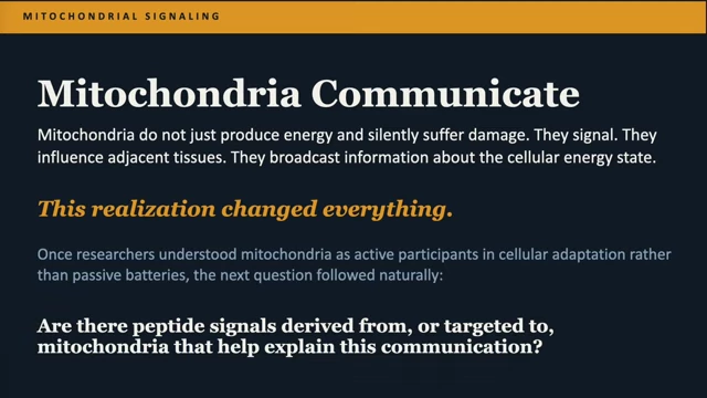 Mitochondria actively communicate cellular energy status.