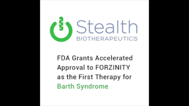 FDA grants accelerated approval to Forzinity (SS-31) for Barth Syndrome.
