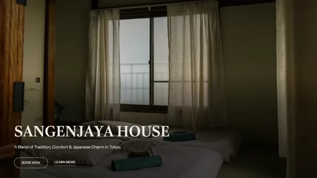 Airbnb listing page for Anton in Japan's renovated Sangenjaya House, showcasing its features.
