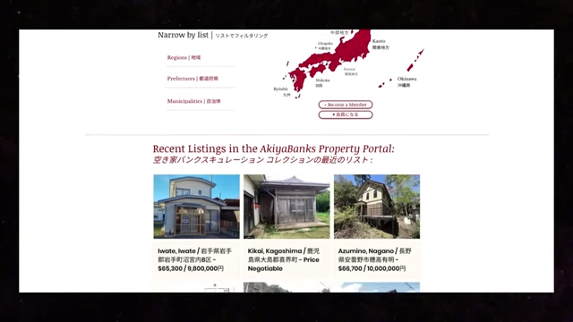 A screenshot of an AkiaBanks property portal showing recent listings in various regions.
