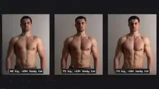 Comparing lean vs. higher body fat physiques for the same individual.