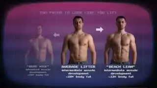 Comparison of an average lifter, a "bear mode" lifter, and a "beach lean" lifter, showing the two paths to improvement.