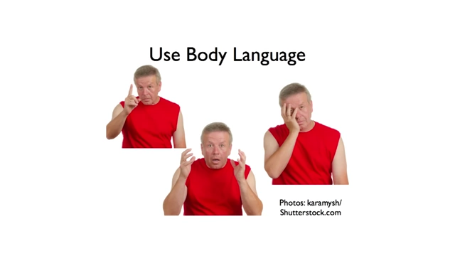 A man demonstrating different body language expressions to convey meaning