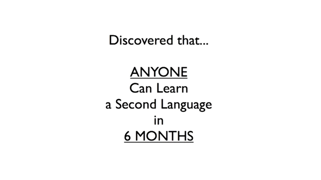 A slide claiming anyone can learn a second language in 6 months
