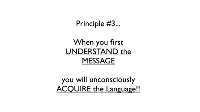 A principle stating that understanding the message leads to unconscious language acquisition