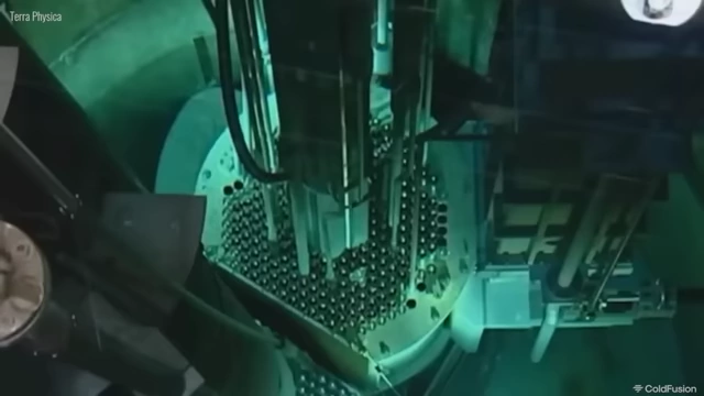 Animated view inside a nuclear reactor core