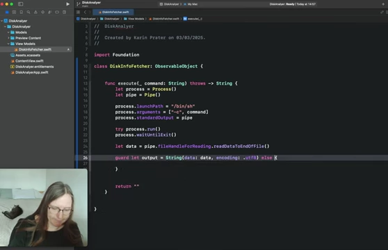 Swift code for executing shell commands using `Process` and `Pipe`.