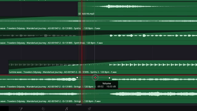 Audio waveforms being adjusted in editing software for precise control over the music track.