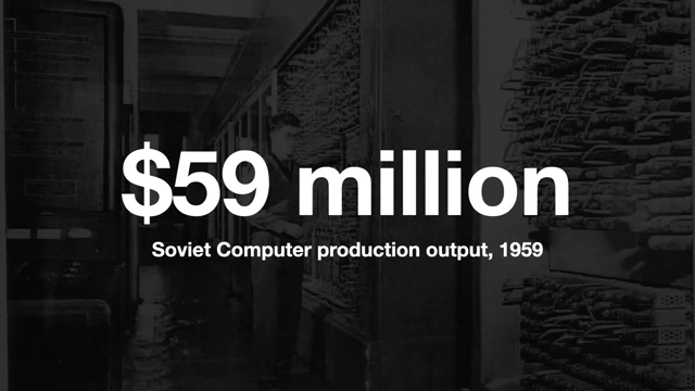 A graph showing the cumulative computer production output of the Soviet Union in 1959, valued at $59 million.