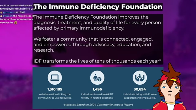 An infographic detailing the impact metrics of the Immune Deficiency Foundation.