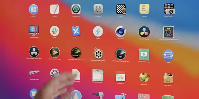 Screenshot of macOS app icons, illustrating the 'liquid glass' design criticized as 'form over function'