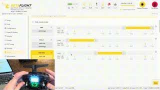 Screenshot of the Betaflight Modes tab, showing the configuration for flight modes, failsafe, and GPS rescue.