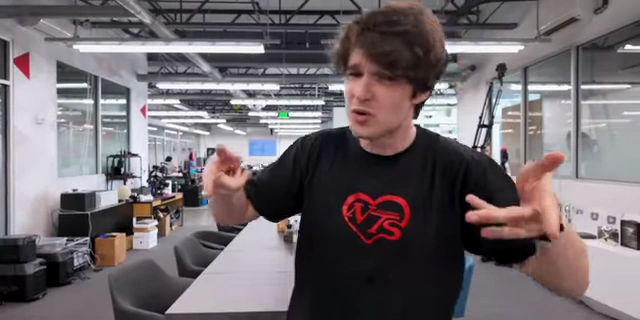 Ellis, the sound designer, explaining sound design techniques