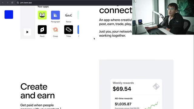 Base app interface showing weekly and all-time rewards for creators